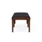 Lesro Lenox Wood 2 Seat Bench Wood Frame, Walnut, MD Black Upholstery LW2001 - alternate 3